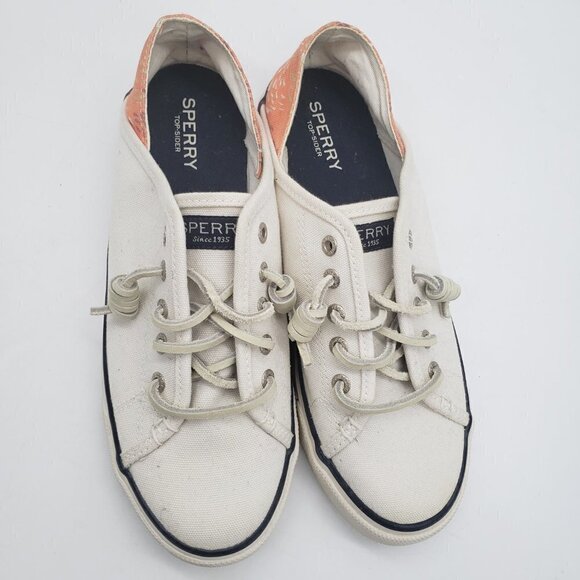 SPERRY Seacoast Isle Sneakers White Coral Shoes Womens Size 7 - Picture 7 of 12